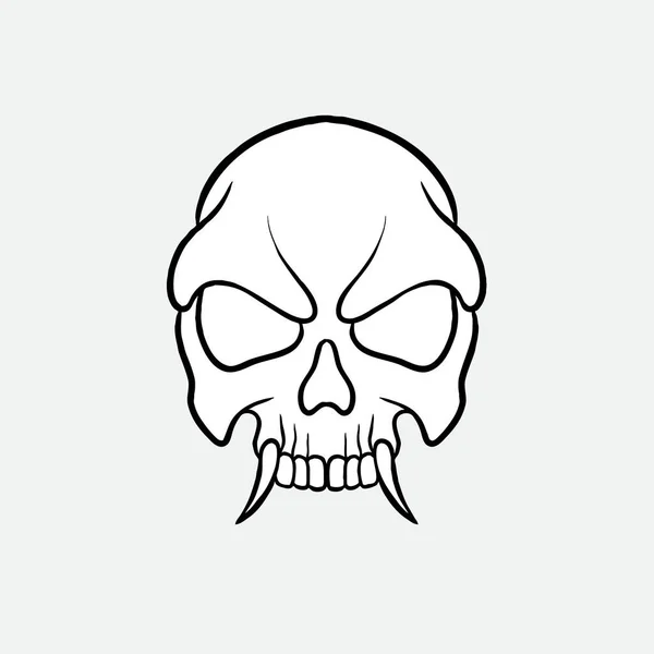 Skull Lineart Lze Použít Pro Kostým Herní Logo — Stockový vektor