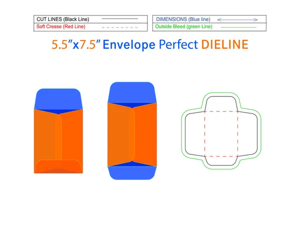 Küçük boyutta Açık uçlu zarf veya Katalog zarfı 5.5x7.5 inç dizilim şablonu ve 3D düzenlenebilir 3D zarf