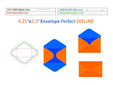 Düz küçük zarf şablonu 4.25x2.5 inç dizilim şablonu ve 3D zarf kolayca yeniden boyutlandırılabilir