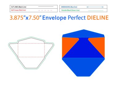 Monarch zarfı veya Düzenli Zarf dizilişi şablonu ve 3D zarf kolayca yeniden boyutlandırılabilir