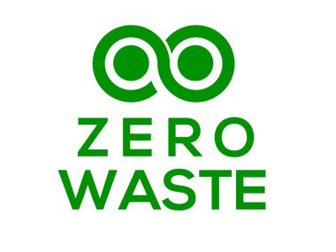 Sıfır atık vektör logosu veya simgesi, Beyaz arkaplan Sıfır atık logosu