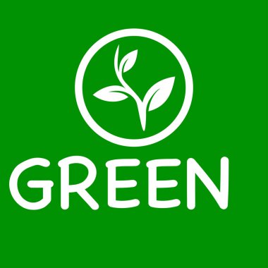 Yeşil yaprak vektör logosu veya simgesi, yeşil arkaplan yeşil logosu
