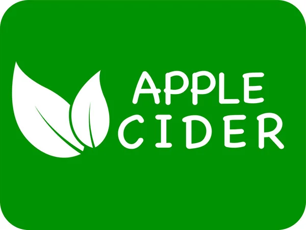 Apfelwein Vektorlogo Oder Symbol Grüner Hintergrund Apfelwein Logo — Stockvektor