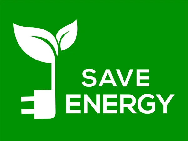 Enregistrer Logo Vectoriel Énergie Fond Vert Enregistrer Logo Icône Énergie — Image vectorielle