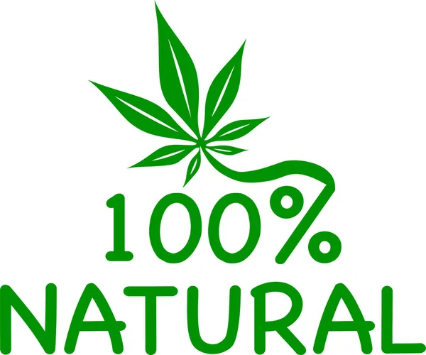 100 Naturalne Logo Wektora Lub Ikona Białe Tło 100 Naturalne — Wektor stockowy