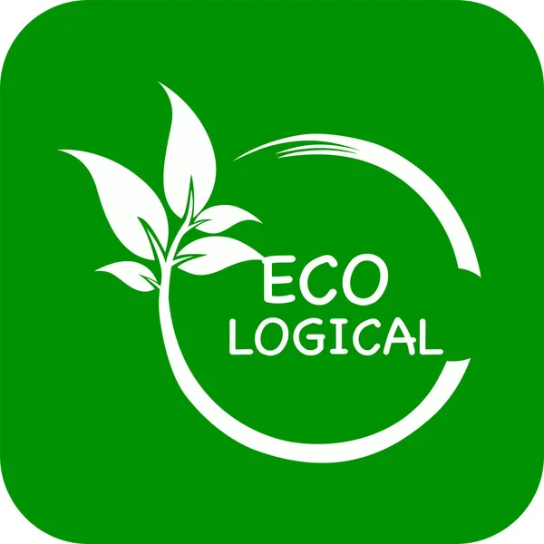 Grön Bakgrund Ekologisk Logotyp Ekologisk Vektor Logotyp Eller Ikon — Stock vektor