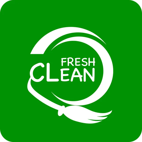 Fundo Verde Logotipo Limpo Fresco Ícone Logotipo Vetor Limpo Fresco — Vetor de Stock