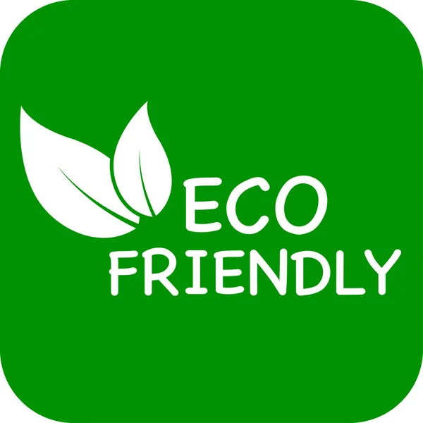 Miljövänlig Vektor Logotyp Eller Ikon Grön Bakgrund Miljövänlig Logotyp — Stock vektor