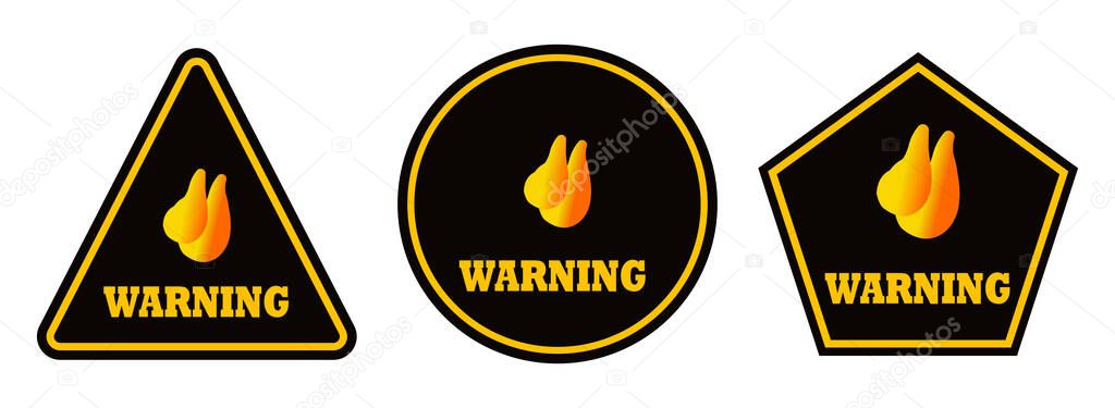 warning vector logo, sign,symbol or icon illustraion