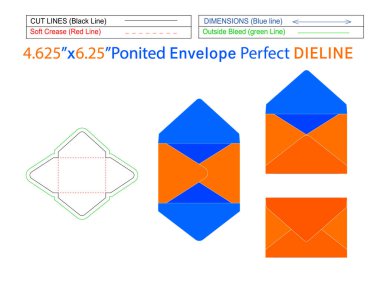 Ambalaj Baroniyeri zarfı 4.625x6.25 inç dizilim şablonu ve 3D düzenlenebilir 3D zarfı gösterdi.