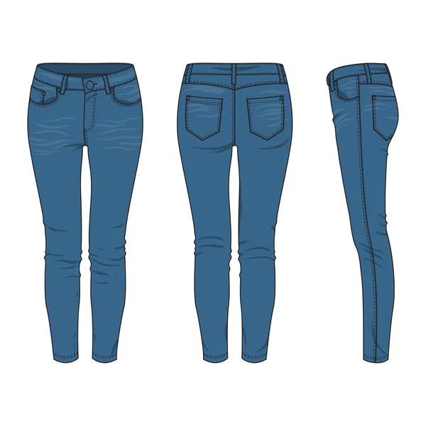 Kvinnors jeans. — Stock vektor