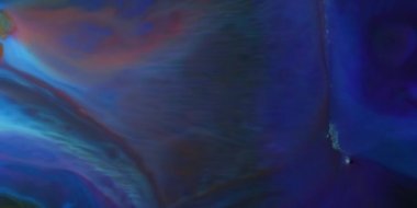 Mavi renkli nebula mürekkep reaksiyonu arka planı. Kozmos galaksisi evren boya lekesi dokusu 4K kırmızı kamera.