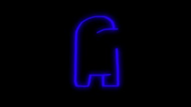 Animated hand drawn doodle icons in trendy color neon light effect isolated on black background. Design elements.