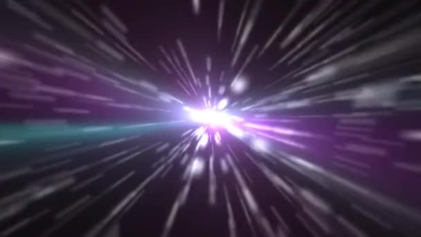 Bellissimo astratto Tunnel occhio spaziale e particelle, tunnel spaziale spettacolare. Viaggio nell'universo. — Video Stock