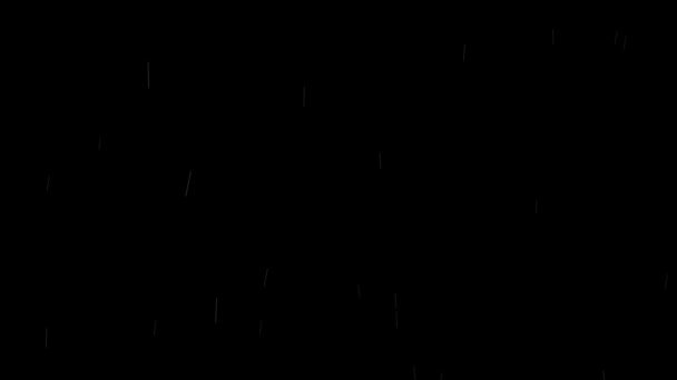 Sovrapposizione Animazione Pioggia Sfondo Nero Effetto Visivo Pioggia Vera Alta — Video Stock