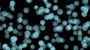 Bokeh mavi parçacıkları temiz gevşeme animasyonu. Siyah arka planda parlayan fütürist parlak ışıklar. Yüksek kalite 4k görüntü.