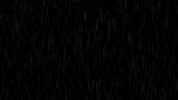 Наложение Дождевой Анимации Чёрный Фон Настоящий Дождь Высокое Качество Медленный — стоковое видео