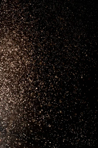 Kara Arkaplan Daki Bokeh Yıldız Parçacıkları Uzayda Fevkalade Parlak Noktalar — Stok fotoğraf