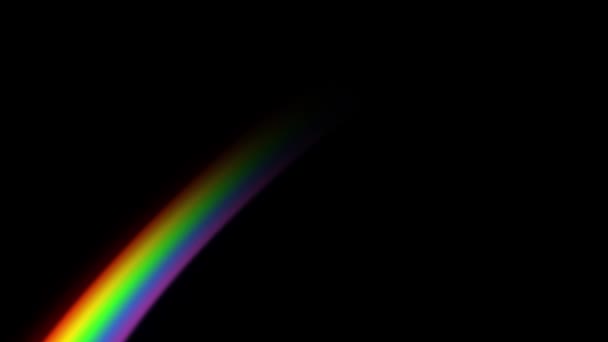 Aspetto Arcobaleno Uno Strato Sfondo Nero Sovrapporre Filmati Alta Qualità — Video Stock