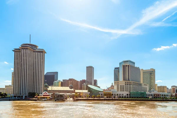 Panorama Ville Nouvelle Orléans Depuis Fleuve Mississippi Avec Gratte Ciel — Photo