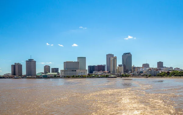 Panorama Ville Nouvelle Orléans Depuis Fleuve Mississippi Avec Gratte Ciel — Photo