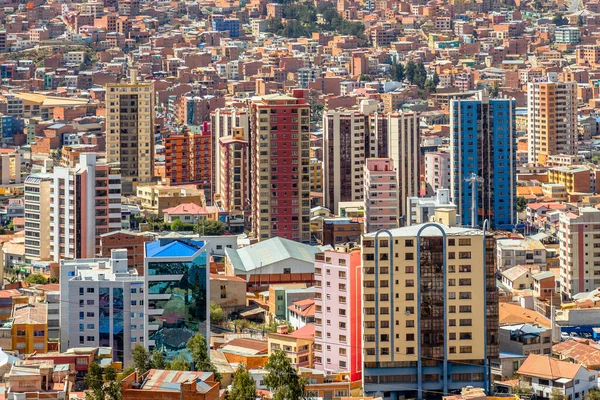 Nuestra Senora Paz Gyorsan Növekvő Színes Város Modern Épületek Sok — Stock Fotó