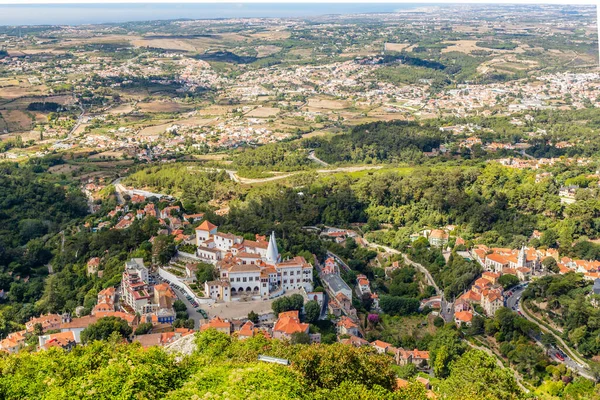 Εναέρια Πανόραμα Παλάτι Της Sintra Στη Μέση Sintra Πορτογαλία — Φωτογραφία Αρχείου