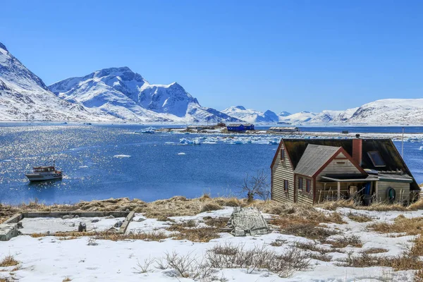 Kilátás Fjord Qoornoq Egykori Halászfalu Nyári Rezidencia Közepén Nuuk Fjord — Stock Fotó