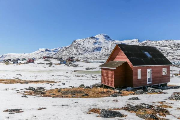 Qoornoq Tidigare Fiskare Byn Nuförtiden Sommarbostad Mitten Nuuk Fjorden Grönland — Stockfoto