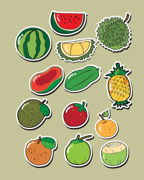 Ensemble de fruits vecteurs — Image vectorielle