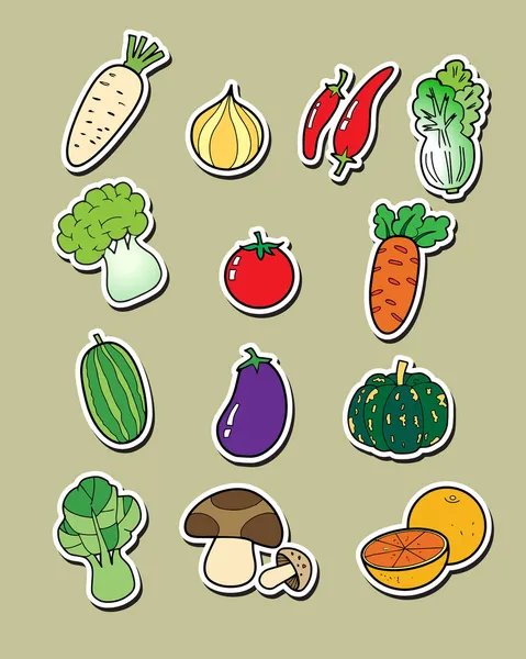 Légumes à dessin à main levée . — Image vectorielle