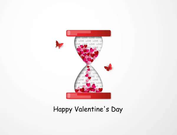 Liefde Valentijnsdag Met Origami Maakte Een Hart Vorm Het Zand — Stockvector