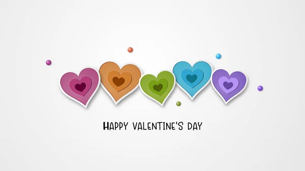 Liebe Und Valentinstag Mit Origami Machten Aus Vielen Farben Eine — Stockvektor