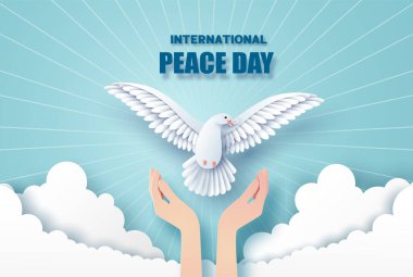 Uluslararası Barış Gününün kağıt kesiği.