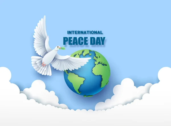 国际和平日剪纸 — 图库矢量图片