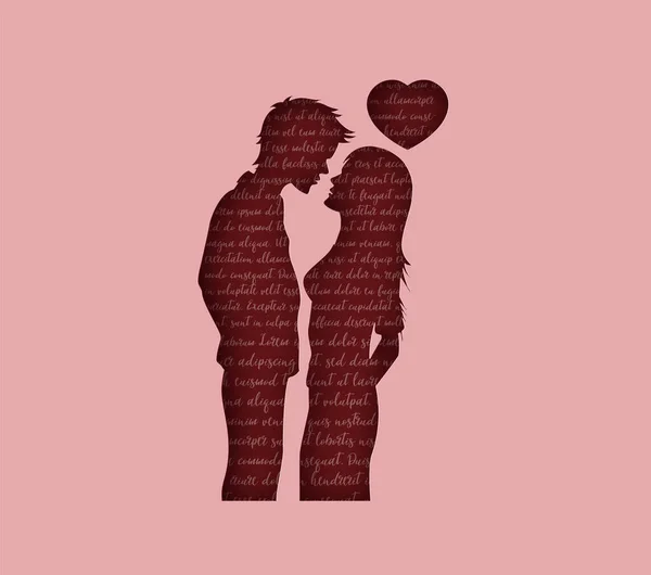 Concept Love Valentine Day Lover Hugging Paper Cut Style — Stock Vector