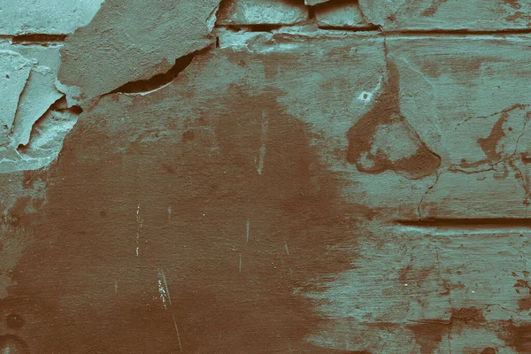 Oude Cyaan Muur Textuur Grunge Abstracte Achtergrond — Stockfoto