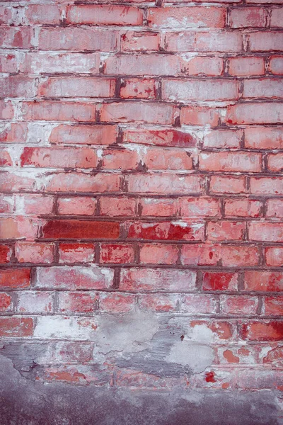 Muro Mattoni Con Vernice Rossa Bianca — Foto Stock
