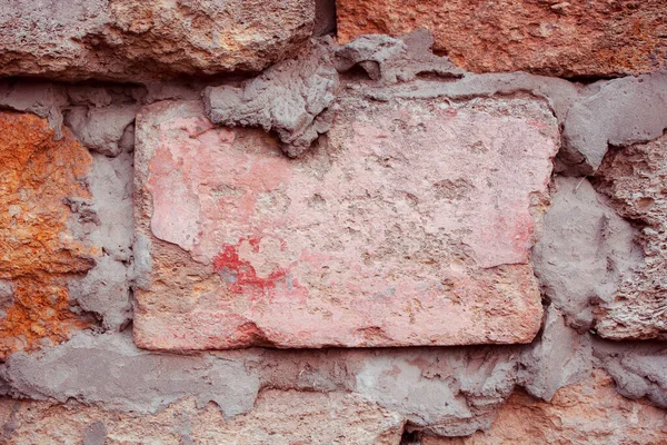 Textura Pared Antigua Paredes Ladrillo Rojo Blanco Fondo — Foto de Stock