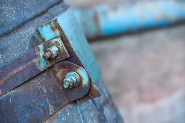 Viejo Tubo Metal Oxidado Fondo Casa — Foto de Stock