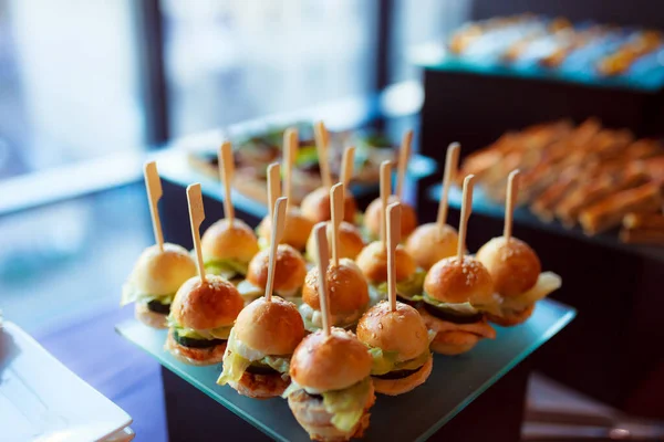 Catering Buffet Table Snacks Appetizers — Stock Photo, Image