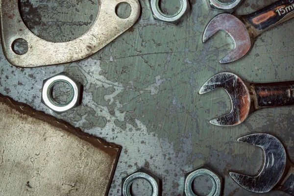 Old Rusty Wrench Wrenches Dark Background — Stock Fotó