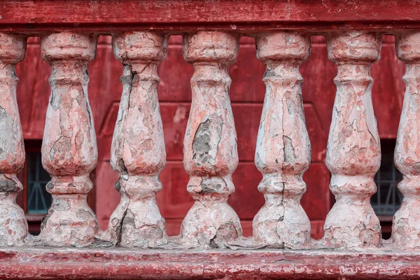 Parede Pedra Velha Com Colunas Uma Janela — Fotografia de Stock