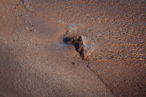 Ślady Stóp Plaży — Zdjęcie stockowe