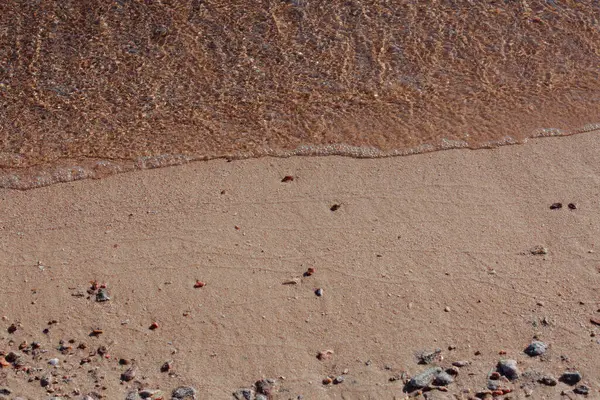Spiaggia Sabbia Con Onde Mare — Foto Stock
