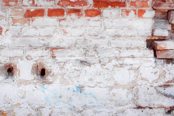 Vieja Pared Ladrillo Con Grietas Arañazos Que Pueden Utilizar Como —  Fotos de Stock