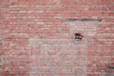 Kırmızı ve beyaz tuğlalı eski tuğla duvar