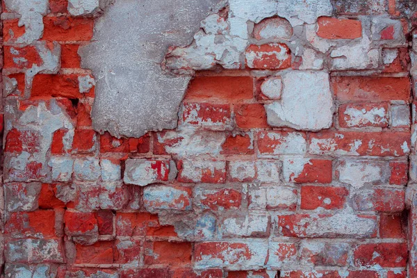旧的磨砂砖墙背景图 — 图库照片