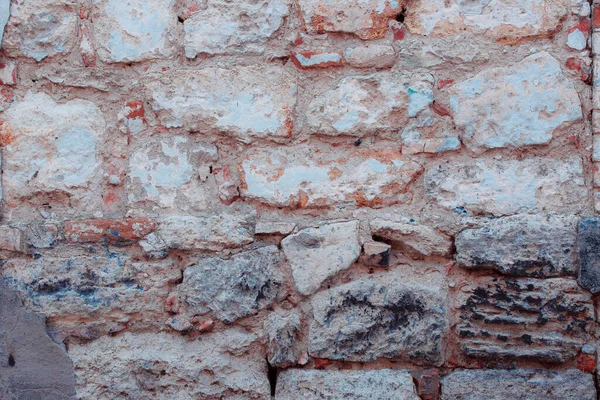 Oude Bakstenen Muur Met Scheuren Krassen Die Kunnen Worden Gebruikt — Stockfoto