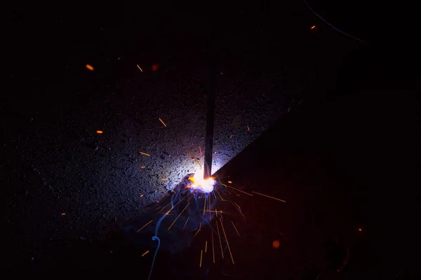 Sparks Welding Metal Smoke — Stock Photo, Image